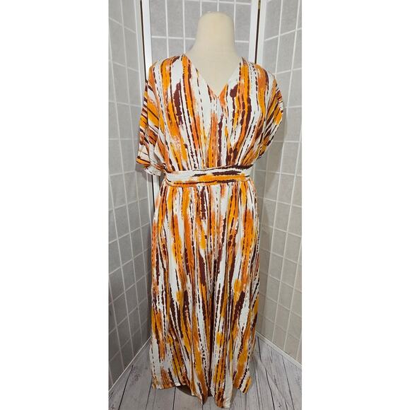 NWT BloomChic Women Striped Overlap Collar Maxi Dress Plus Size: 14-16 (1X) - Picture 3 of 8